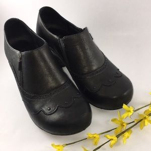 Dansko Leather Zip up Heeled Clogs